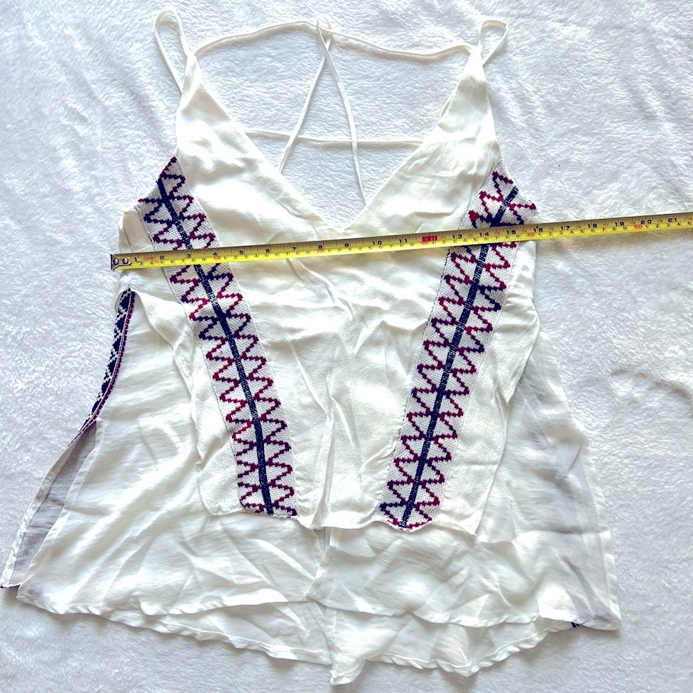 Zara Boho strappy embroidered tank top